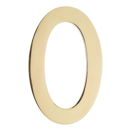 Brass 5 Inch Floating House Number Polished Brass 0